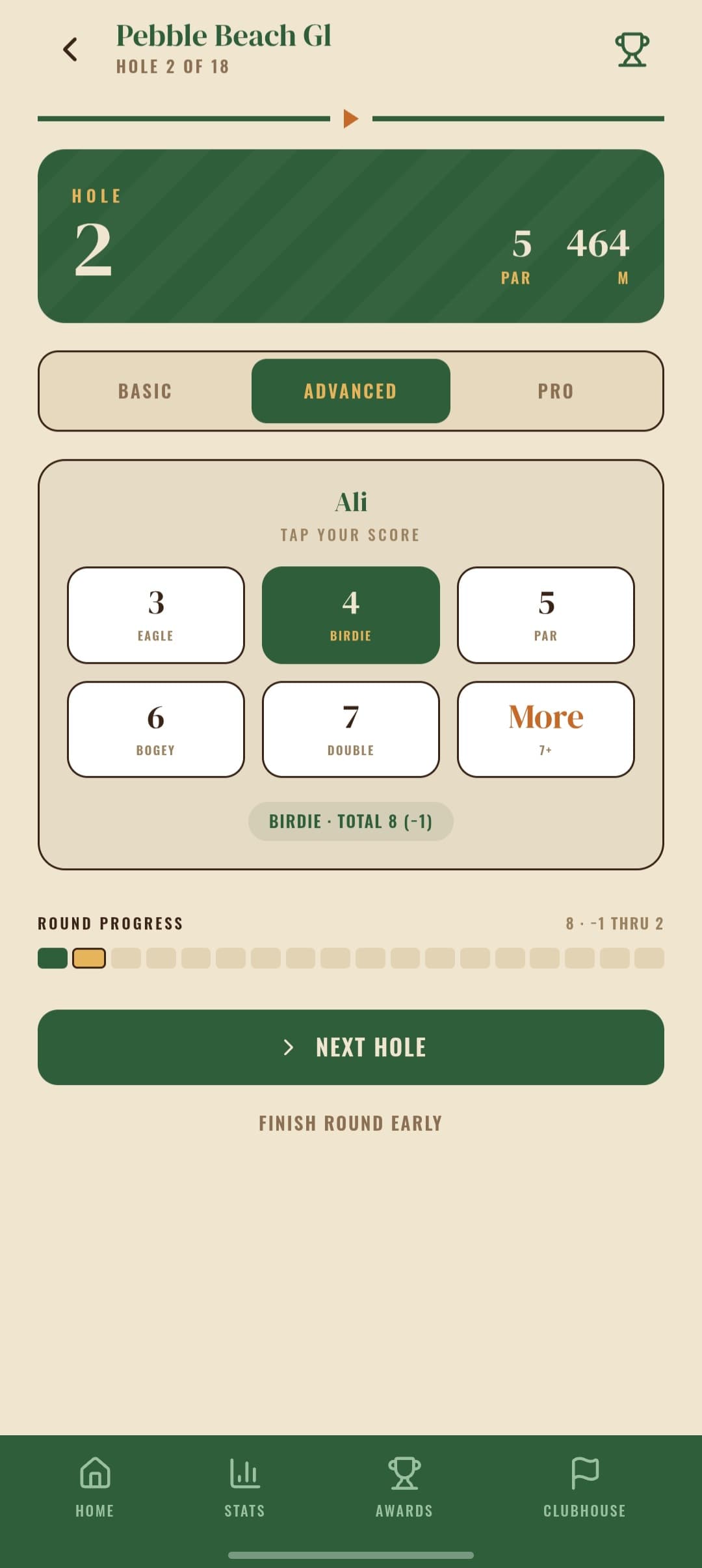Tap your score